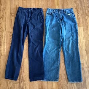 Two Pairs Boys Size 16 Gap Pants Old Navy Jeans
